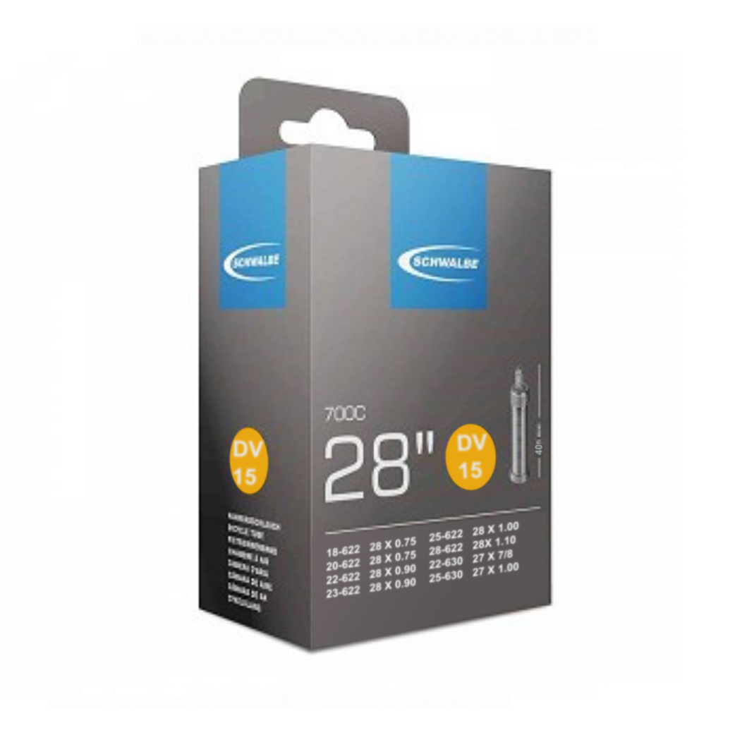 Schwalbe inner tube 28x3/4-1.10, 700x18-28C ETRTO 18/28-622/630, Dunlop Blitz/Holland DV15 40mm