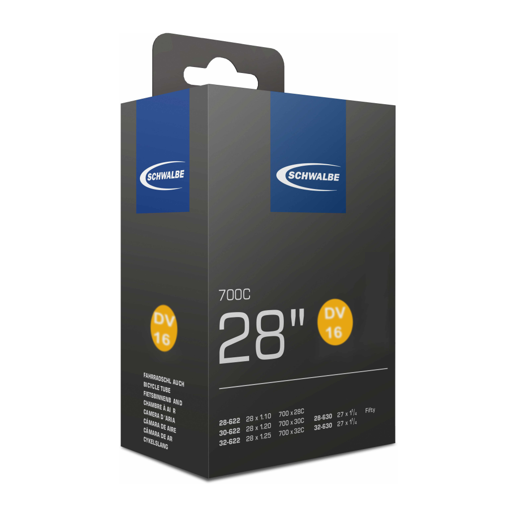Schwalbe inner tube 28/27x1 1/4-1/8, ETRTO 28/32-622/630, Dunlop Blitz/Holland DV16 40mm