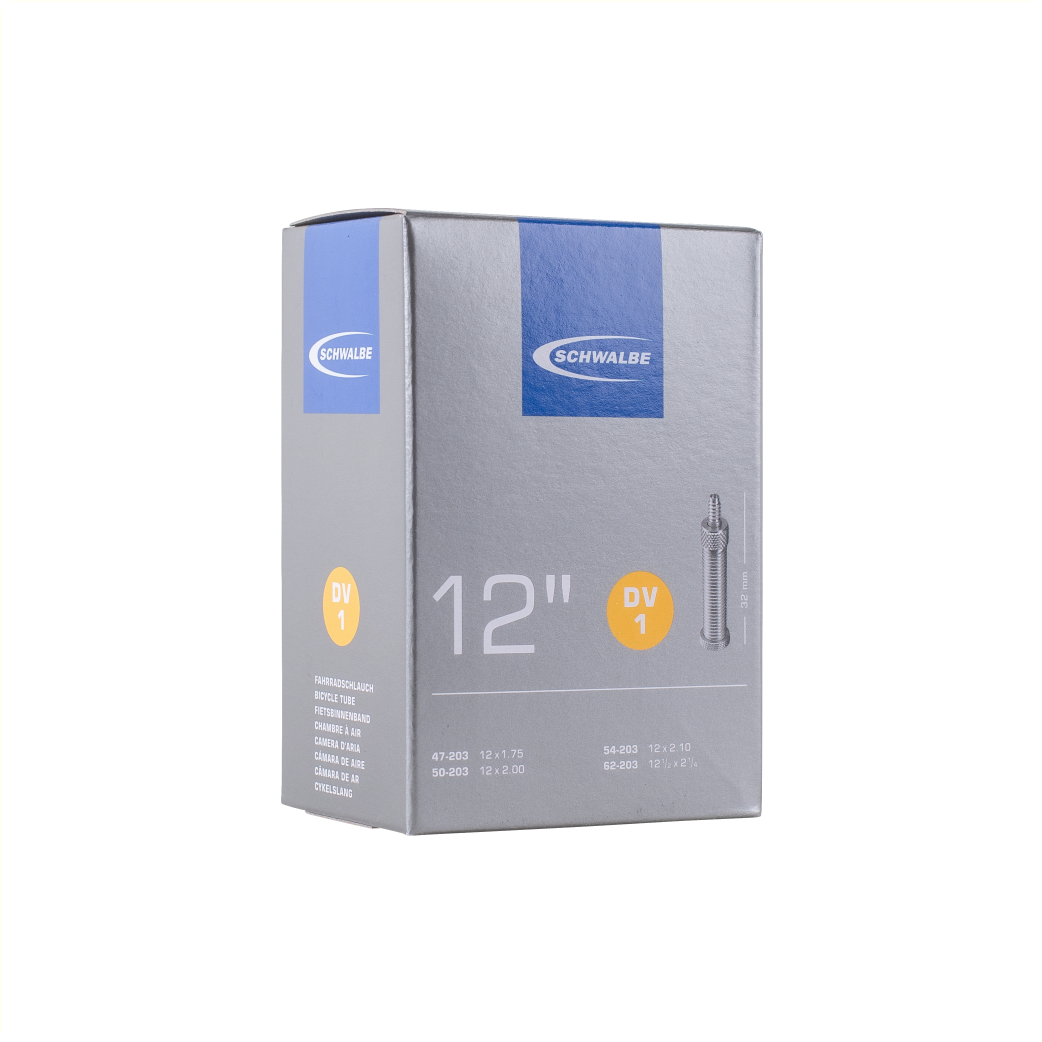 Schwalbe Inner Tube 12x 1/2x1.75 ETRTO 47/62-203, Dunlop Blitz/Holland DV1 32mm