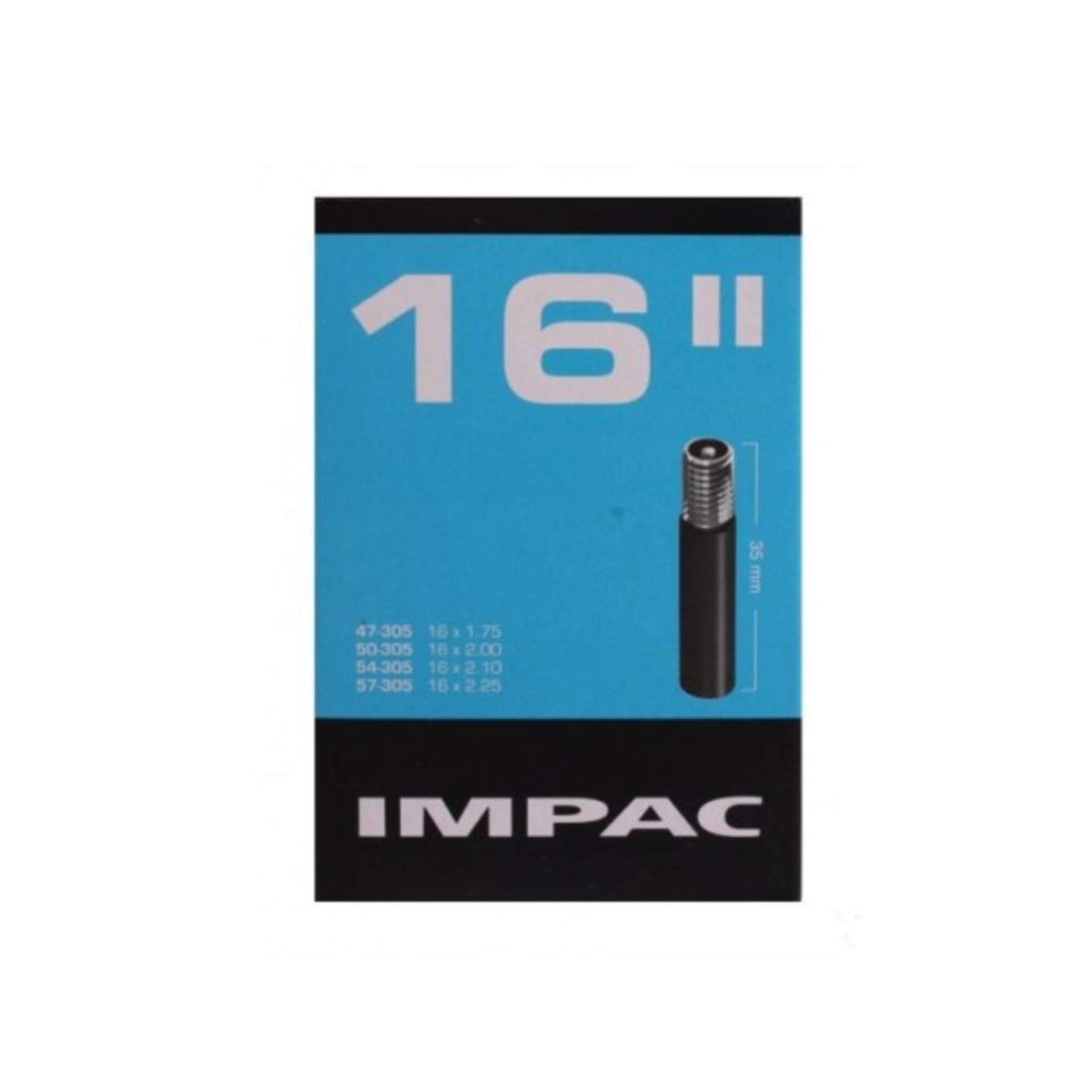 Impac Inner Tube (by Schwalbe) AV16 16x1.75/2.35 ETRTO 47/57-305, Valve: Schrader/auto 35mm