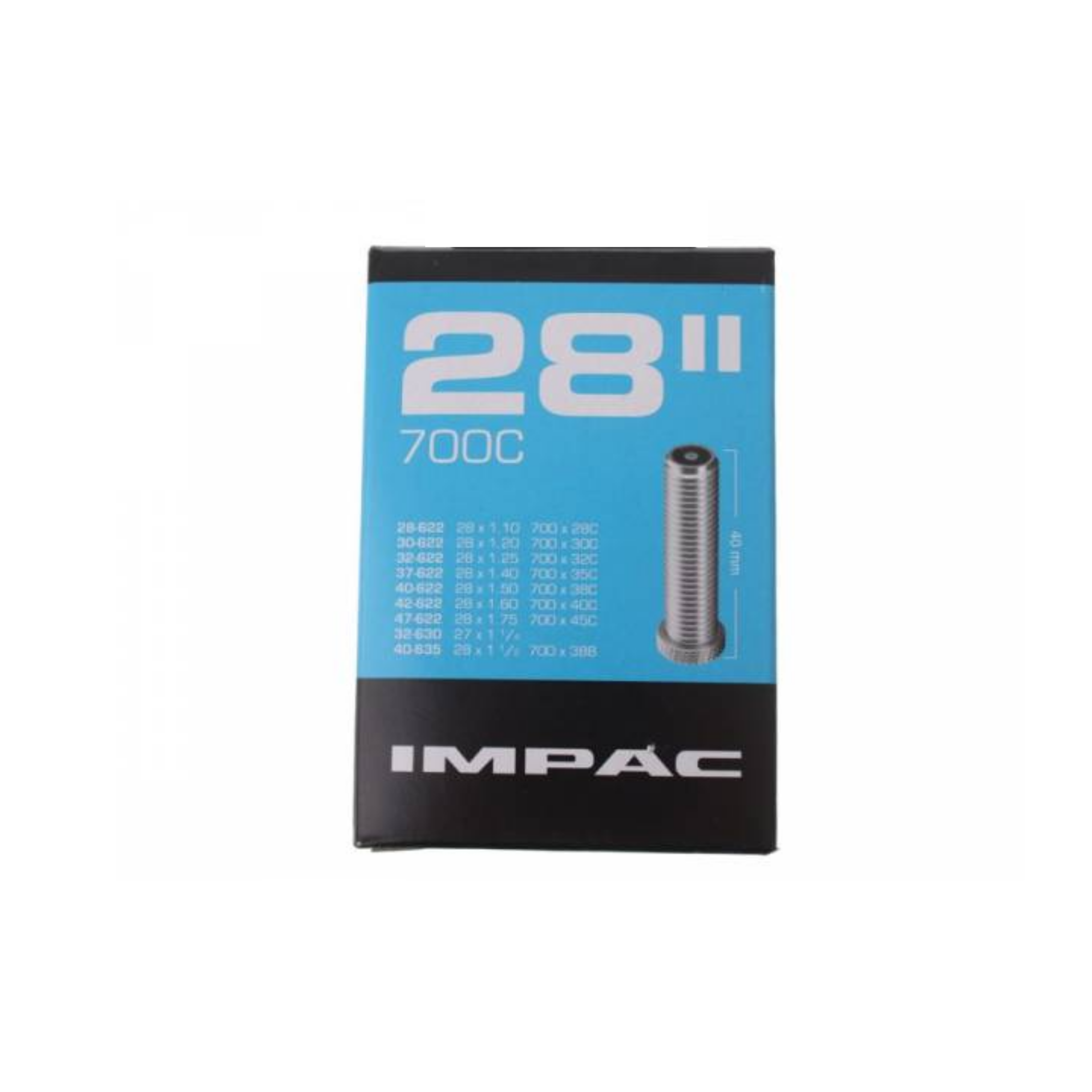 Impac Inner Tube AV28 SLIM, 28x1 5/8x1 1/8, 28x1 1/4, ETRTO 28/32-622/630, Valve: Car
