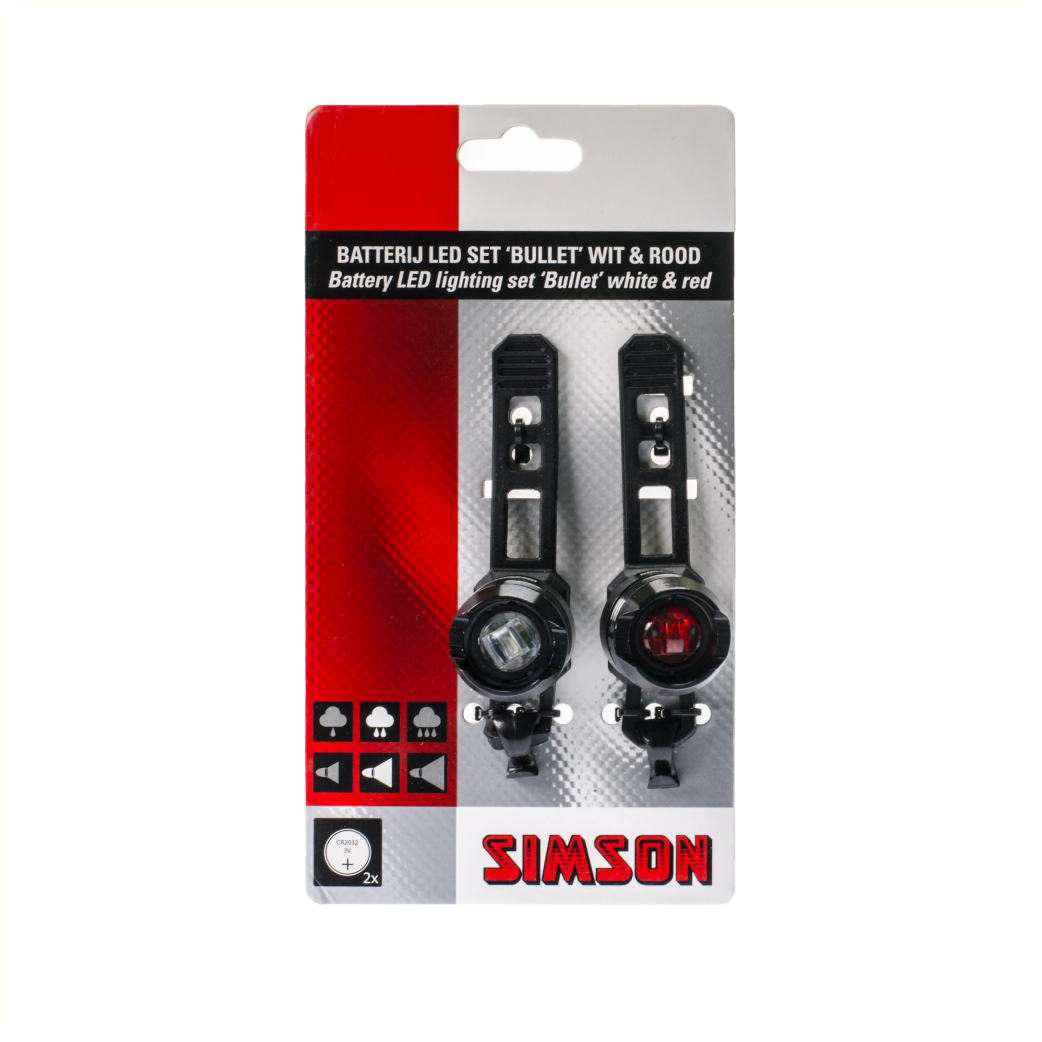 Simson Battery LED set ''Bullet'', 1 LEDs, 2.5 LUX/1.5 LUX
