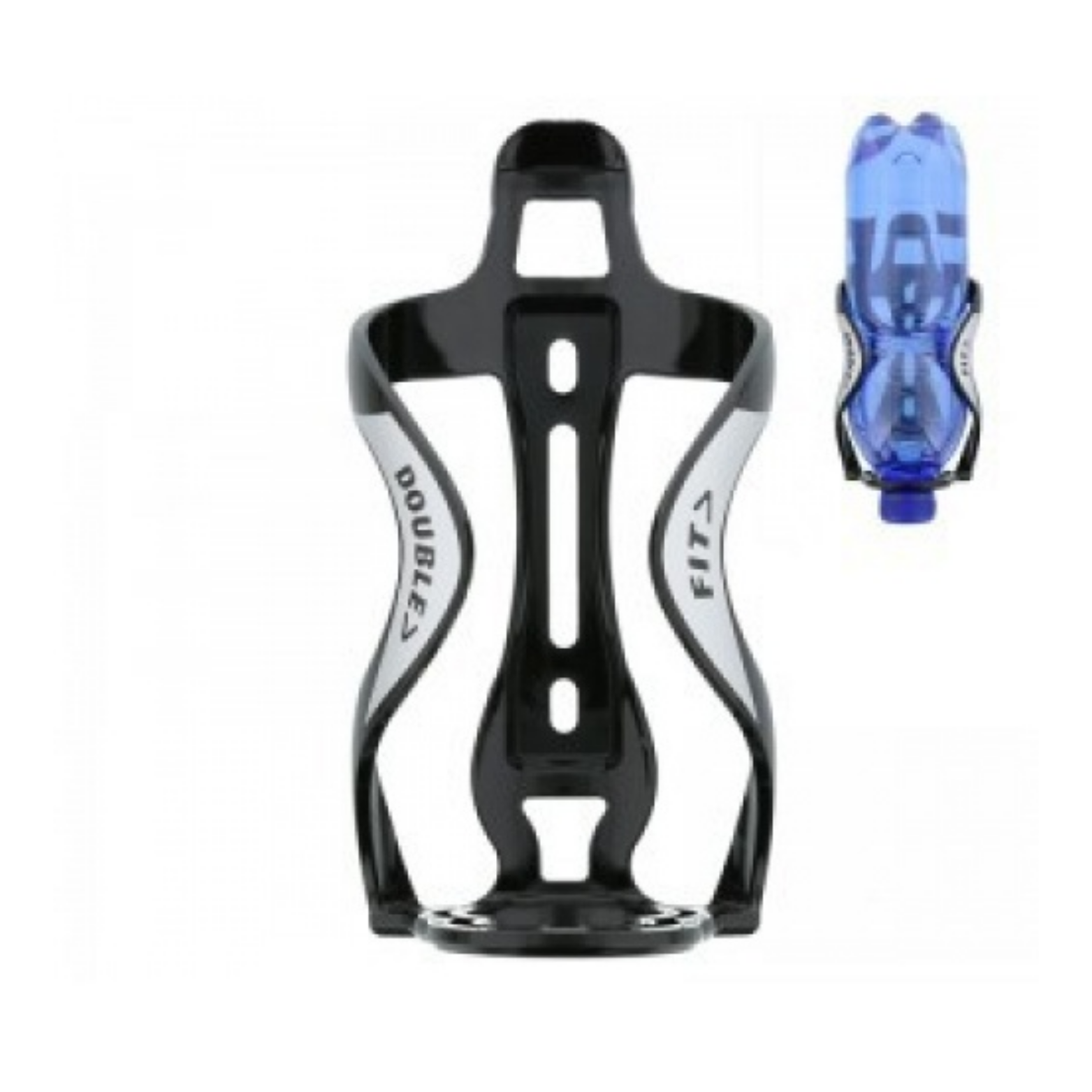 Simson "Double Fit" bottle and water bottle holder, matte black.