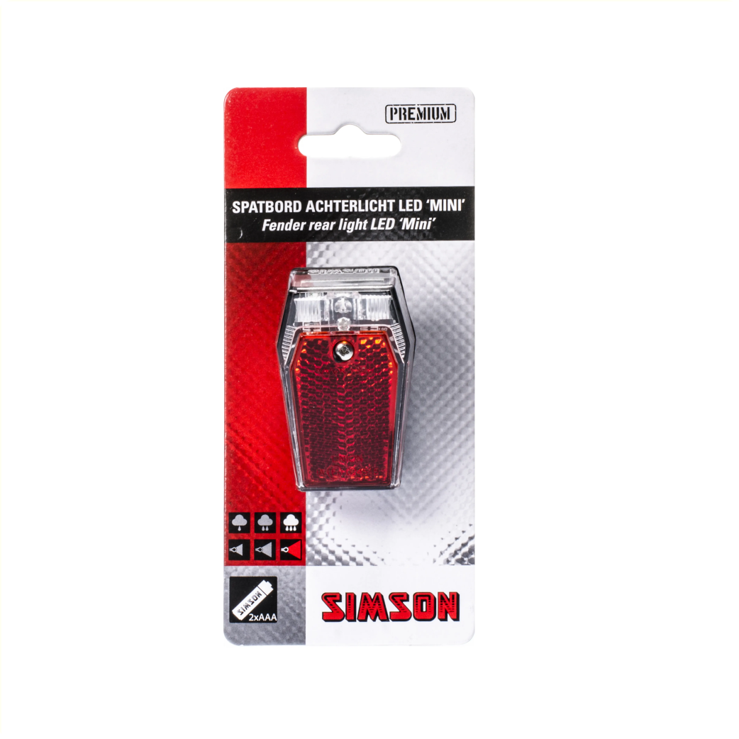 Simson Battery Fender rear light ''Mini'' 1 LED on/off