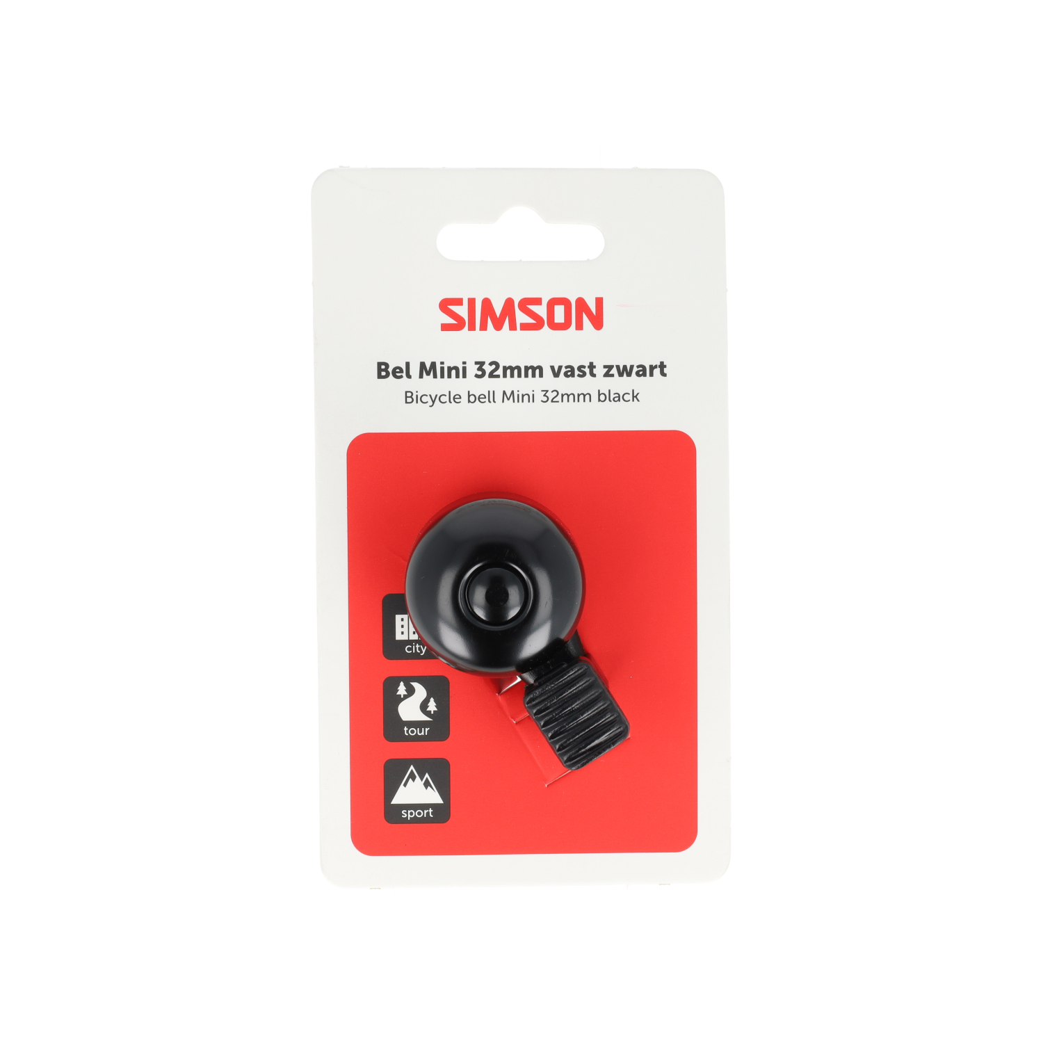 Simson Bel Mini 32mm, fixed plastic mounting, black